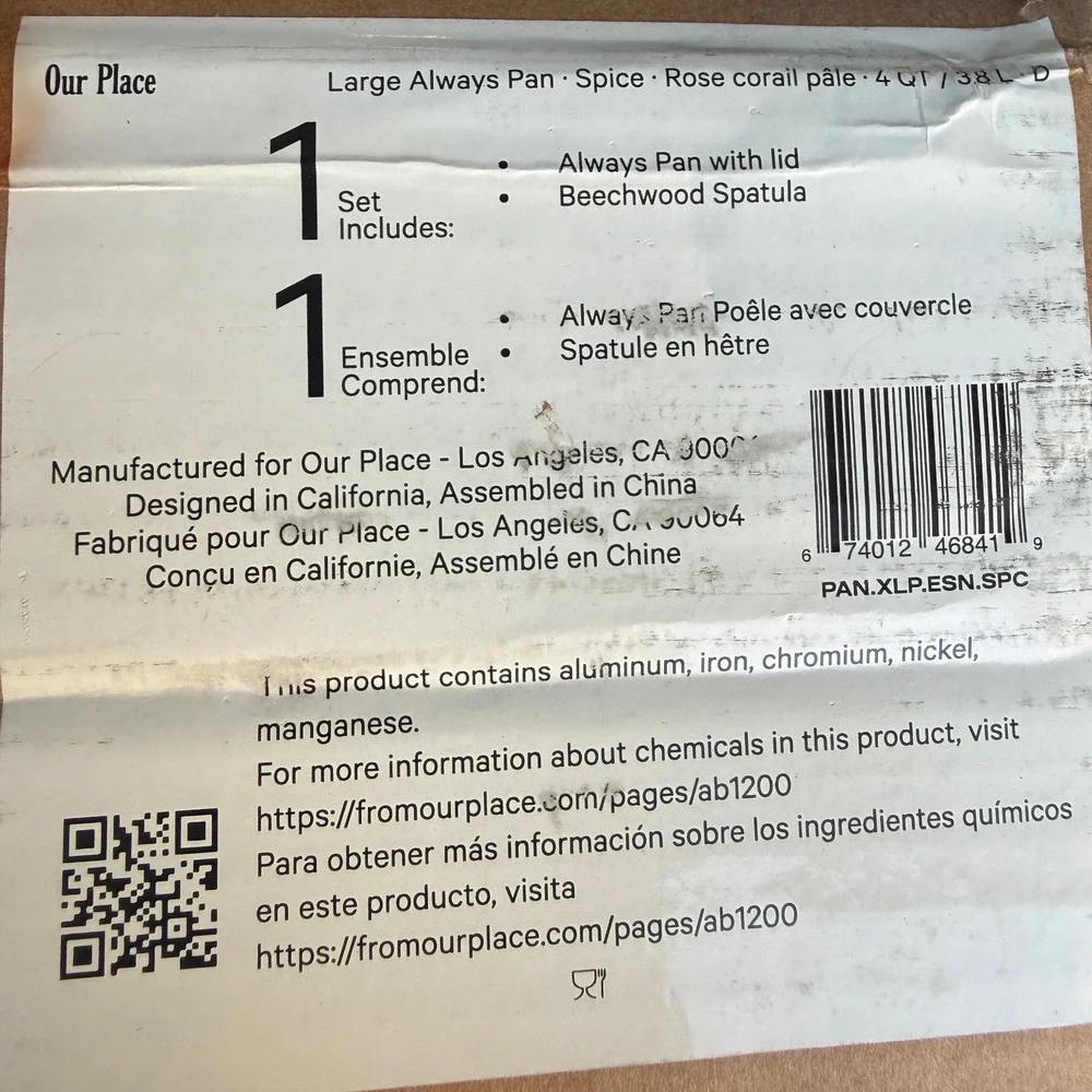 Our Place Large Always Pan Spice Rose Corail Pale 4QT Nonstick Pan with Lid